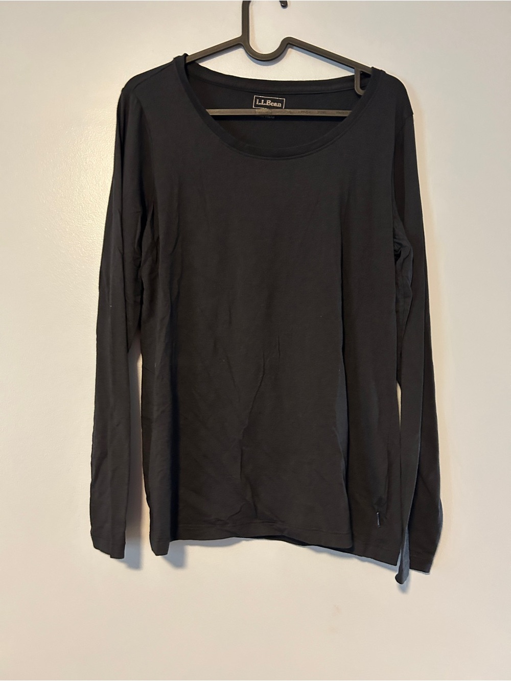 L.L.Bean Black Scoop Neck Long Sleeve Top M Reg